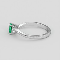 0.57 Ct. Emerald Ring, 18K White Gold 4