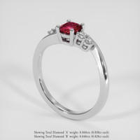 0.51 Ct. Ruby Ring, 18K White Gold 2