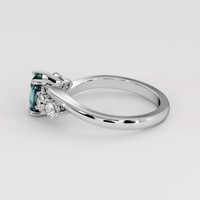 1.36 Ct. Greenish Blue Sapphire Ring, 18K White Gold 4