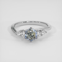 1.14 Ct. Bi Color Sapphire Ring, 18K White Gold 1