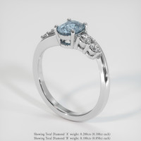 0.98 Ct. Greyish Blue Sapphire Ring, 18K White Gold 2