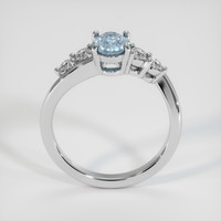 0.98 Ct. Greyish Blue Sapphire Ring, 18K White Gold 3