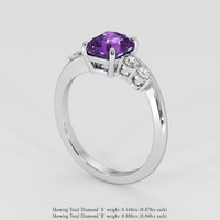 1.66 Ct. Bluish Purple Sapphire Ring, 18K White Gold 2