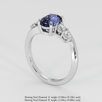 1.94 Ct. Blue Sapphire Ring, 18K White Gold 2