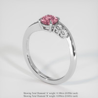 1.15 Ct. Padparadscha Sapphire Ring, 18K White Gold 2