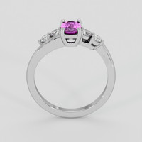 0.66 Ct. Pinkish Purple Sapphire Ring, 18K White Gold 3