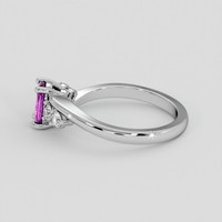 0.66 Ct. Pinkish Purple Sapphire Ring, 18K White Gold 4