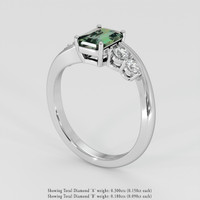 2.03 Ct. Green Sapphire Ring, 18K White Gold 2