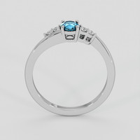 0.70 Ct. Greenish Blue Sapphire Ring, 18K White Gold 3