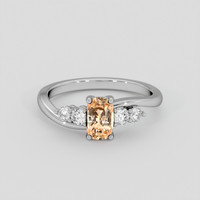 1.13 Ct. Padparadscha Sapphire Ring, 18K White Gold 1