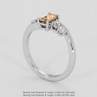 1.13 Ct. Padparadscha Sapphire Ring, 18K White Gold 2