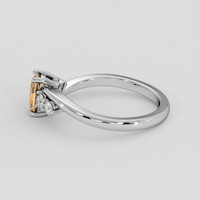 1.13 Ct. Padparadscha Sapphire Ring, 18K White Gold 4