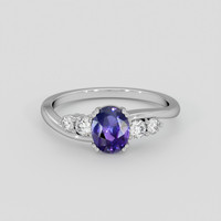 2.03 Ct. Bluish Purple Sapphire Ring, 18K White Gold 1