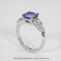 1.77 Ct. Purple Sapphire Ring, 18K White Gold 2