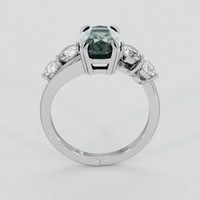 4.17 Ct. Bluish Green Sapphire Ring, 18K White Gold 3
