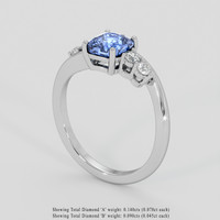 1.59 Ct. Blue Sapphire Ring, 18K White Gold 2