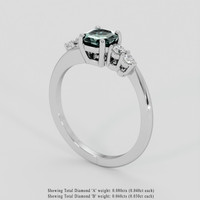 0.86 Ct. Bluish Green Sapphire Ring, 18K White Gold 2