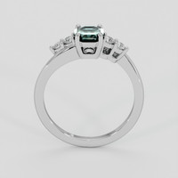 0.86 Ct. Bluish Green Sapphire Ring, 18K White Gold 3