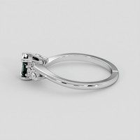 0.86 Ct. Bluish Green Sapphire Ring, 18K White Gold 4