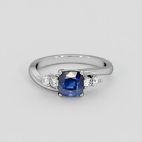 2.03 Ct. Blue Sapphire Ring, 18K White Gold 1