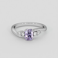 1.03 Ct. Pinkish Purple Sapphire Ring, 18K White Gold 1