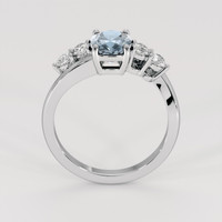1.64 Ct. Greenish Blue Sapphire Ring, 18K White Gold 3