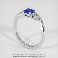 0.81 Ct. Sapphire Ring, 18K White Gold 2
