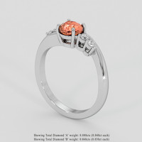 1.07 Ct. Padparadscha Sapphire Ring, 18K White Gold 2