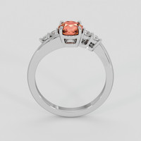 1.07 Ct. Padparadscha Sapphire Ring, 18K White Gold 3