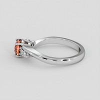 1.07 Ct. Padparadscha Sapphire Ring, 18K White Gold 4
