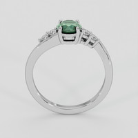 1.01 Ct. Bluish Green Sapphire Ring, 18K White Gold 3