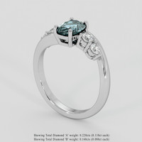 1.16 Ct. Greenish Blue Sapphire Ring, 18K White Gold 2