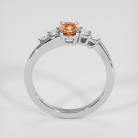 0.83 Ct. Peach Sapphire Ring, 18K White Gold 3