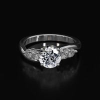 1.58 Ct. White Sapphire Ring, 18K White Gold 1