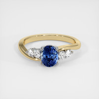 1.30 Ct. Sapphire Ring, 14K White & Yellow 1