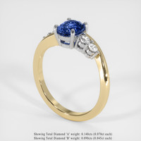 1.30 Ct. Sapphire Ring, 14K White & Yellow 2