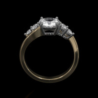 1.17 Ct. Sapphire Ring, 14K White & Yellow 3