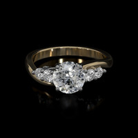 1.38 Ct. White Sapphire Ring, 14K White & Yellow 1