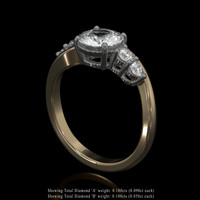 1.38 Ct. White Sapphire Ring, 14K White & Yellow 2