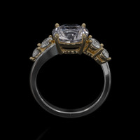 2.91 Ct. Sapphire Ring, 14K White & Yellow 3