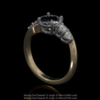 1.58 Ct. White Sapphire Ring, 14K White & Yellow 2