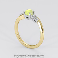 0.71 Ct. Gemstone Ring, 18K White & Yellow 2
