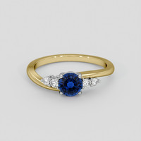 0.88 Ct. Blue Sapphire Ring, 18K White & Yellow 1