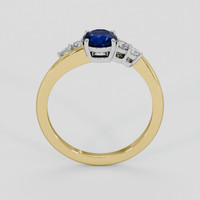 0.88 Ct. Blue Sapphire Ring, 18K White & Yellow 3