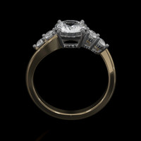 1.38 Ct. Sapphire Ring, 18K White & Yellow 3