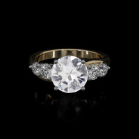 2.91 Ct. Sapphire Ring, 18K White & Yellow 1