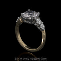 2.91 Ct. Sapphire Ring, 18K White & Yellow 2