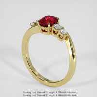 1.07 Ct. Ruby Ring, 10K Yellow Gold 2