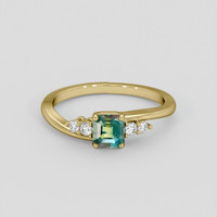 1.09 Ct. Bi Color Sapphire Ring, 10K Yellow Gold 1