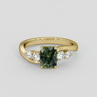 1.60 Ct. Yellowish Green Sapphire Ring, 10K Yellow Gold 1